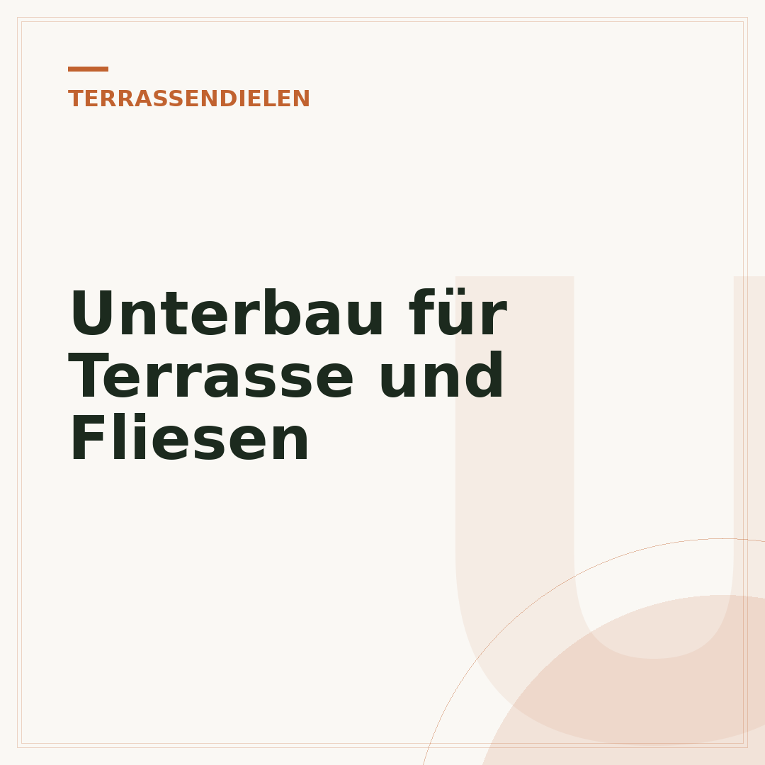 Unterbau für Terrasse und Fliesen