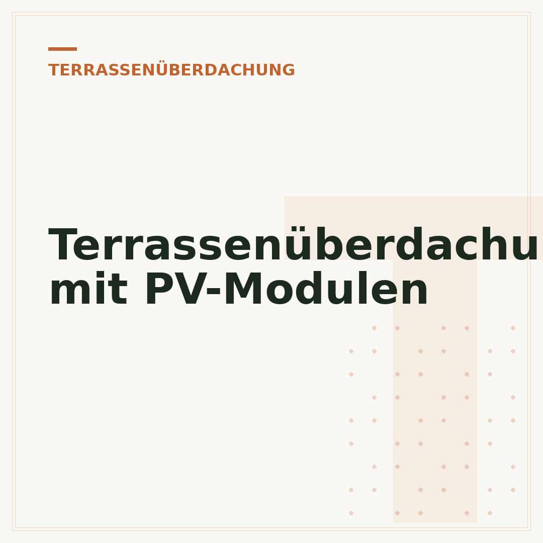 Terrassenüberdachung mit PV-Modulen