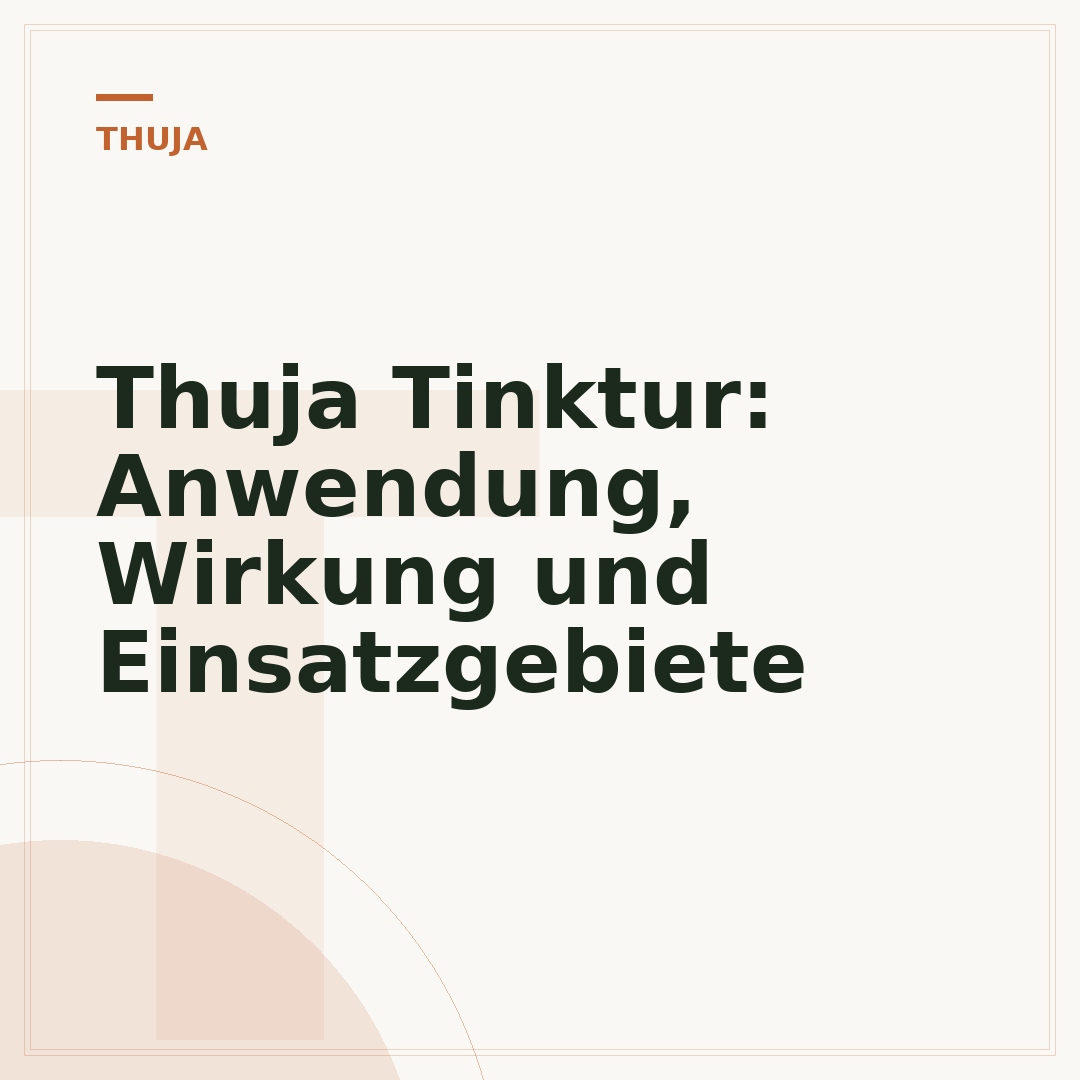 Thuja Tinktur: Anwendung, Wirkung und Einsatzgebiete