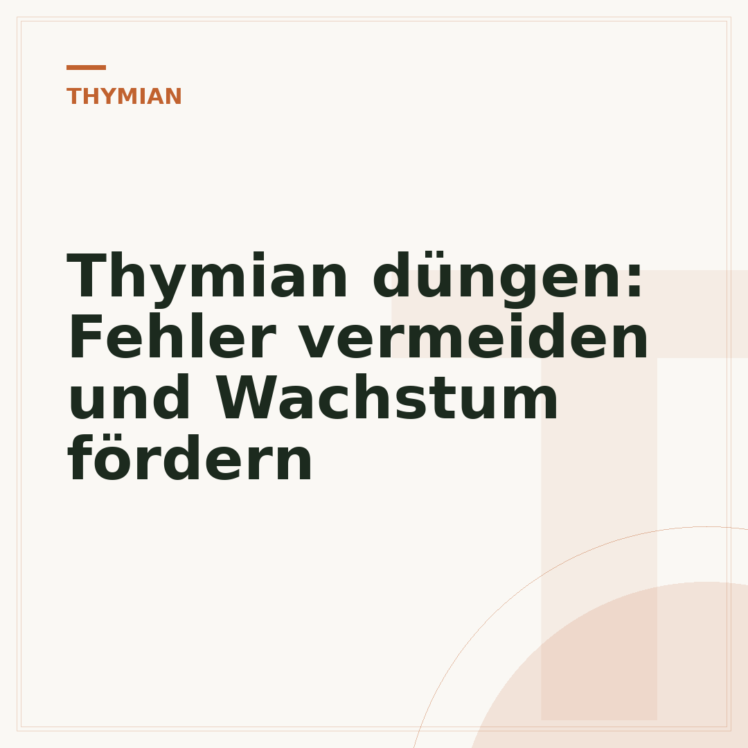 Thymian düngen: Fehler vermeiden und Wachstum fördern