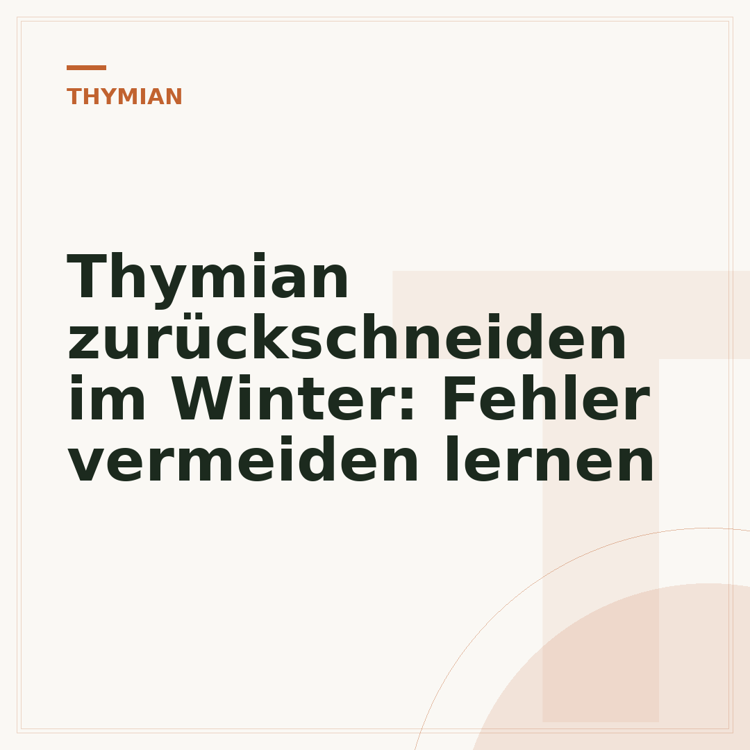 Thymian zurückschneiden im Winter: Fehler vermeiden lernen