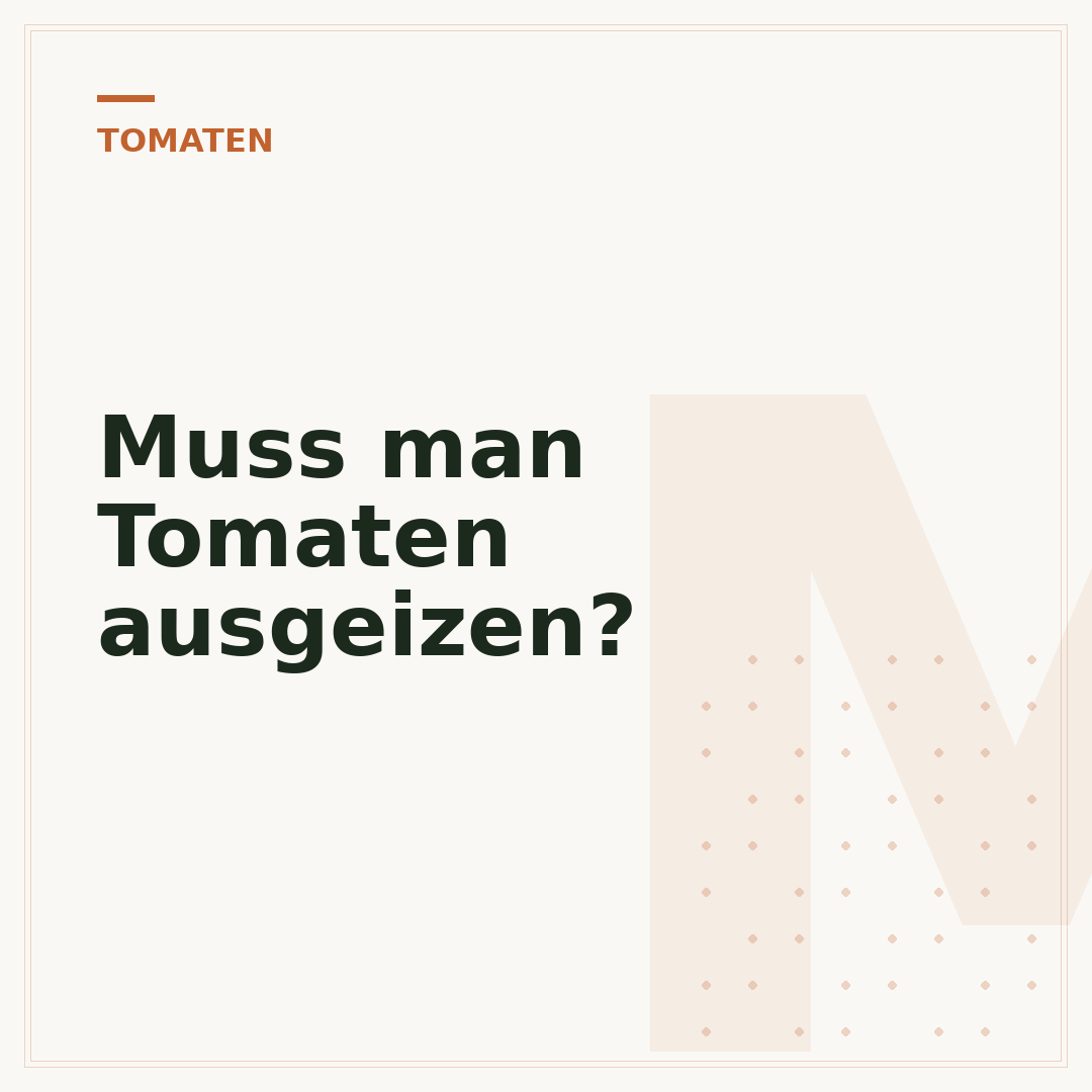 Muss man Tomaten ausgeizen?