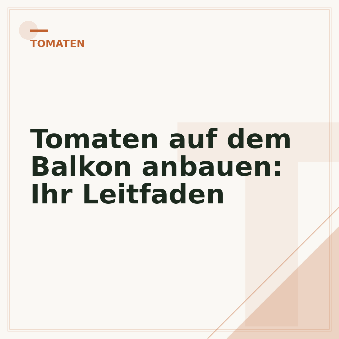 Tomaten auf dem Balkon anbauen: Ihr Leitfaden