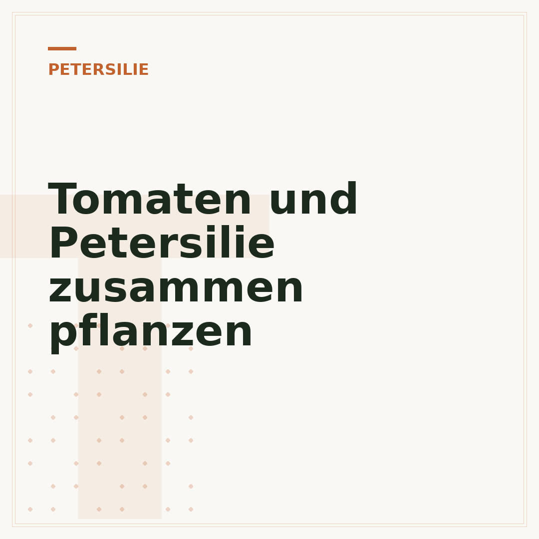 Tomaten und Petersilie zusammen pflanzen