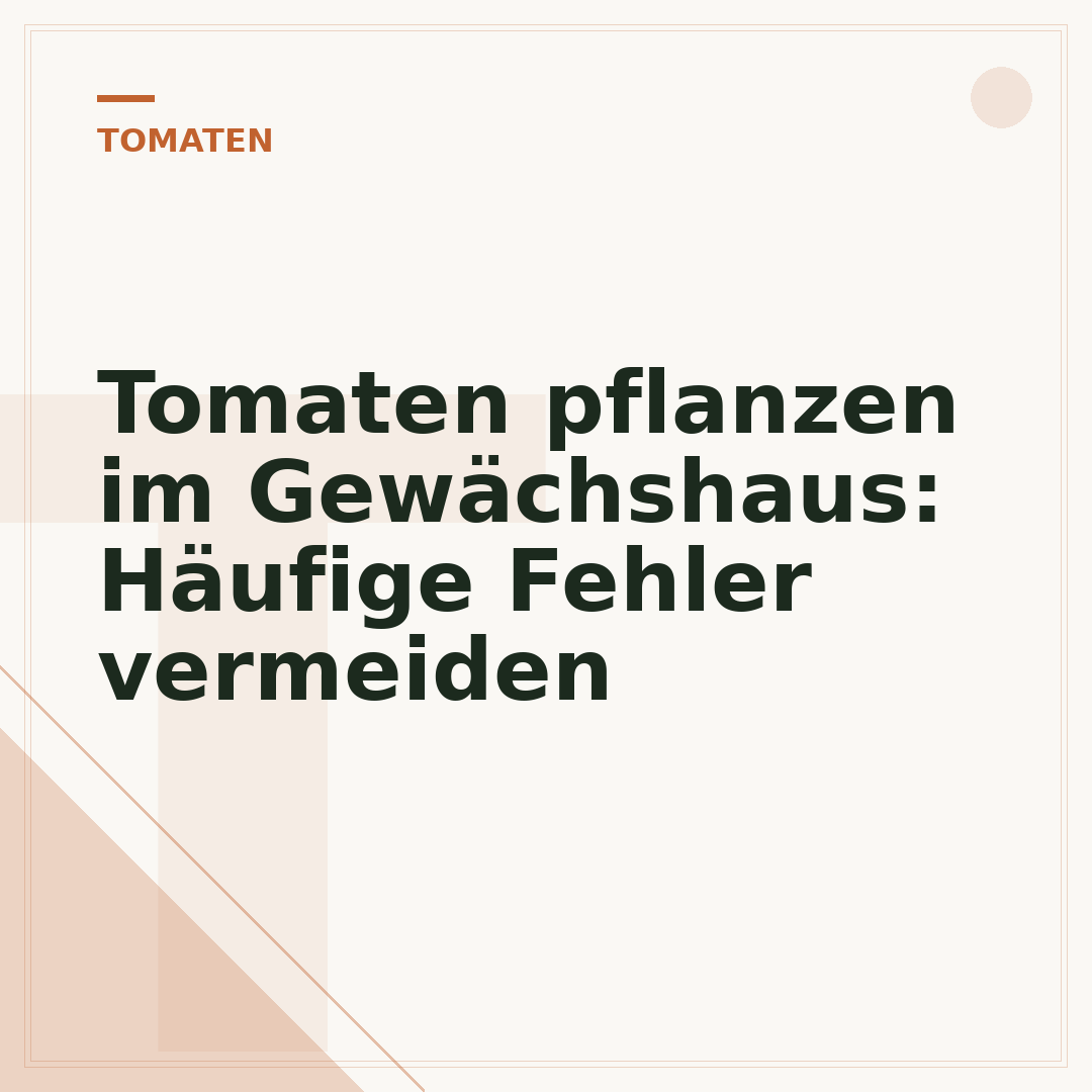 Tomaten pflanzen im Gewächshaus: Häufige Fehler vermeiden