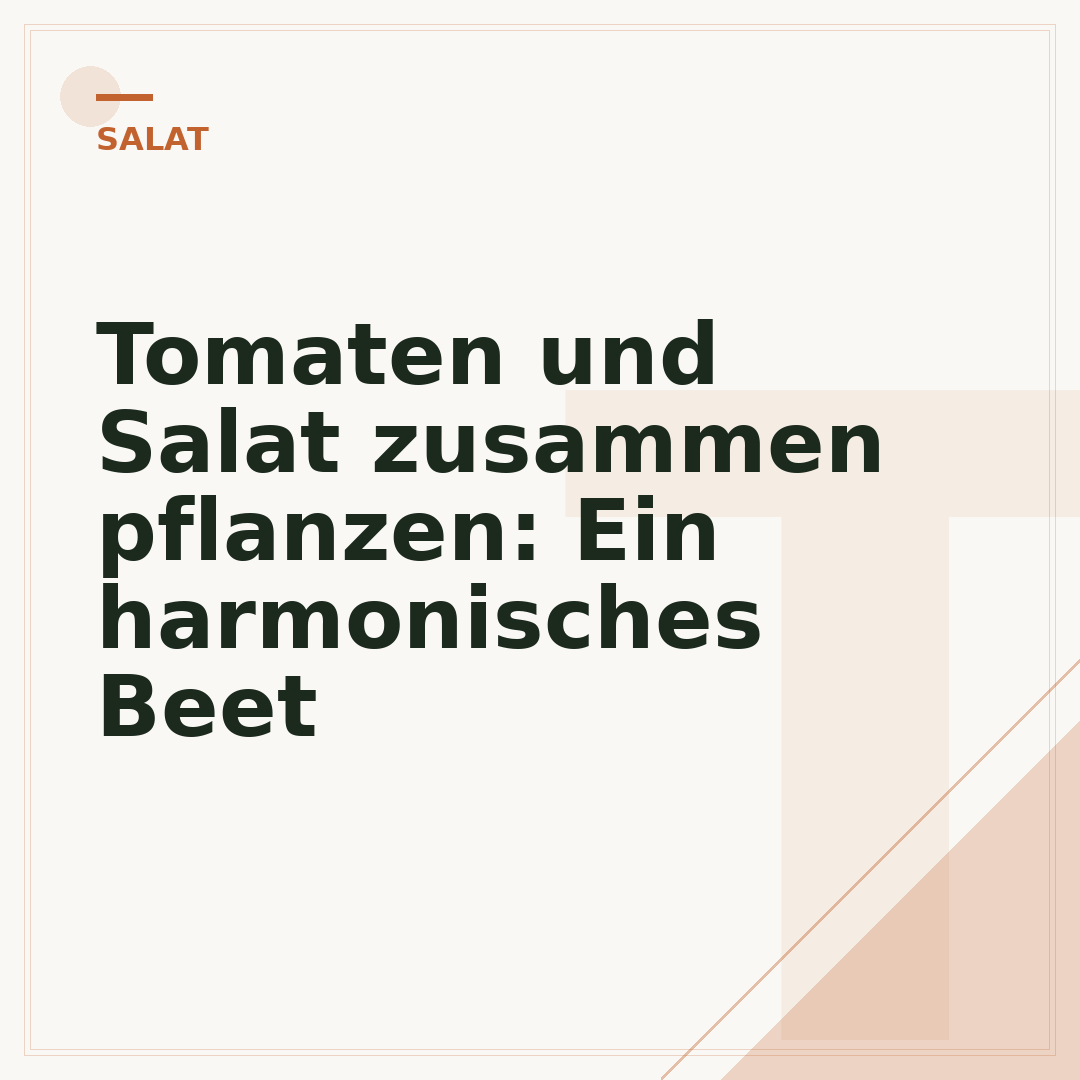 Tomaten und Salat zusammen pflanzen: Ein harmonisches Beet