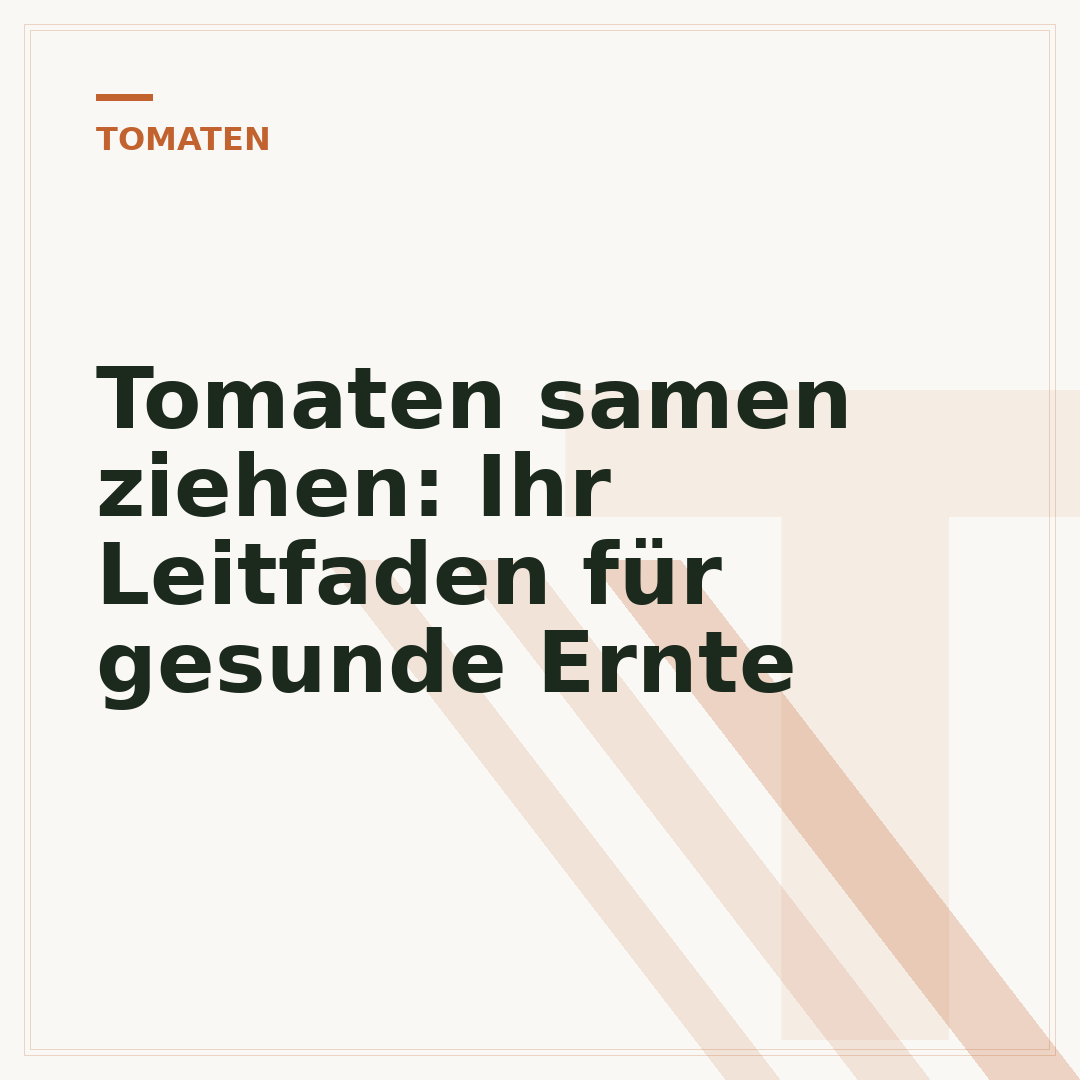 Tomaten samen ziehen: Ihr Leitfaden für gesunde Ernte