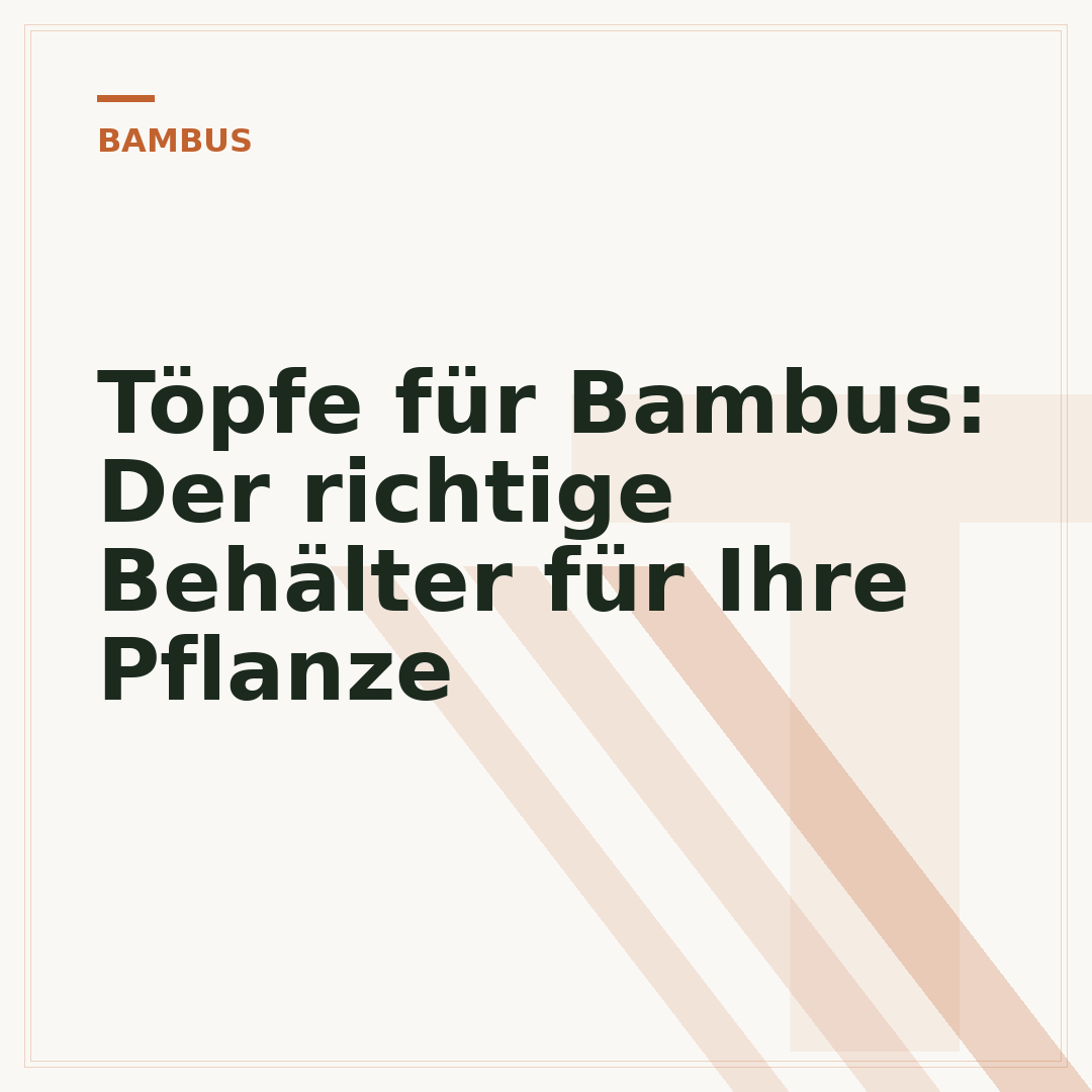 Töpfe für Bambus: Der richtige Behälter für Ihre Pflanze