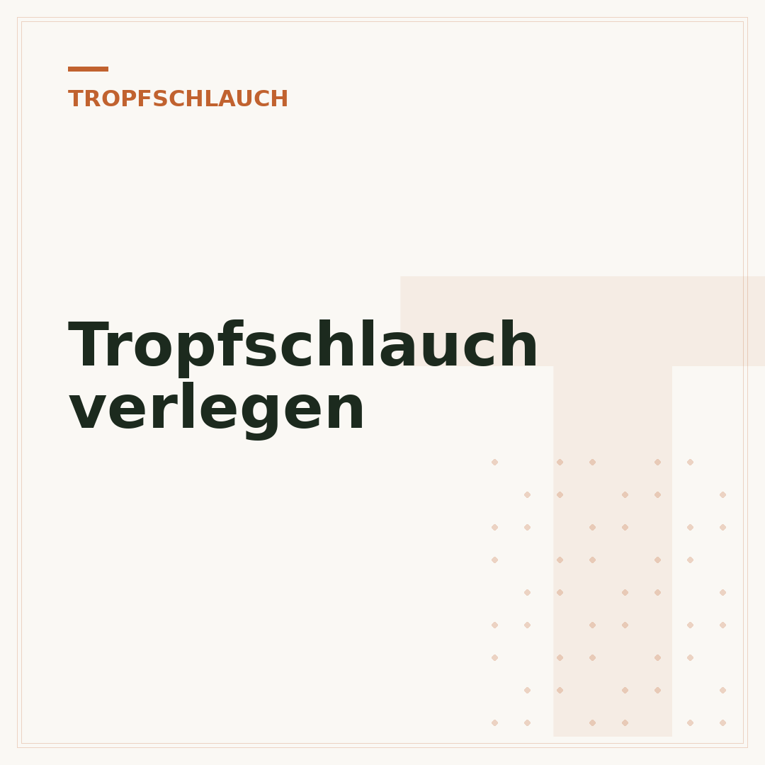 Tropfschlauch verlegen