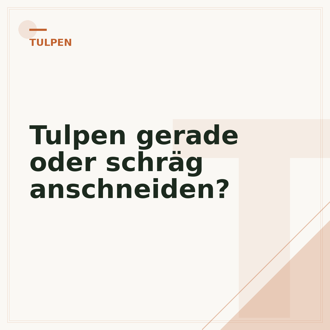 Tulpen gerade oder schräg anschneiden?
