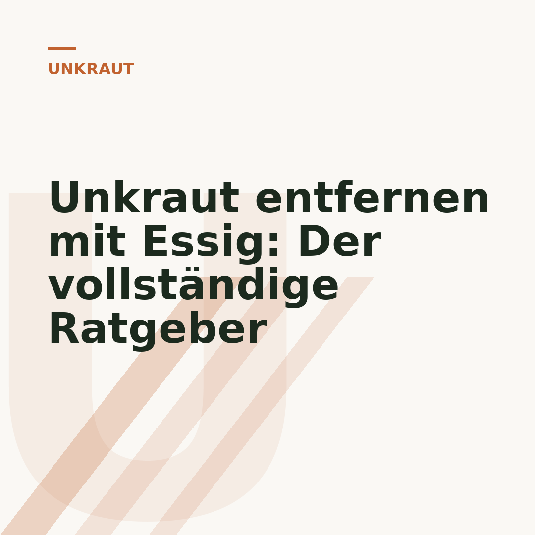 Unkraut entfernen mit Essig: Der vollständige Ratgeber