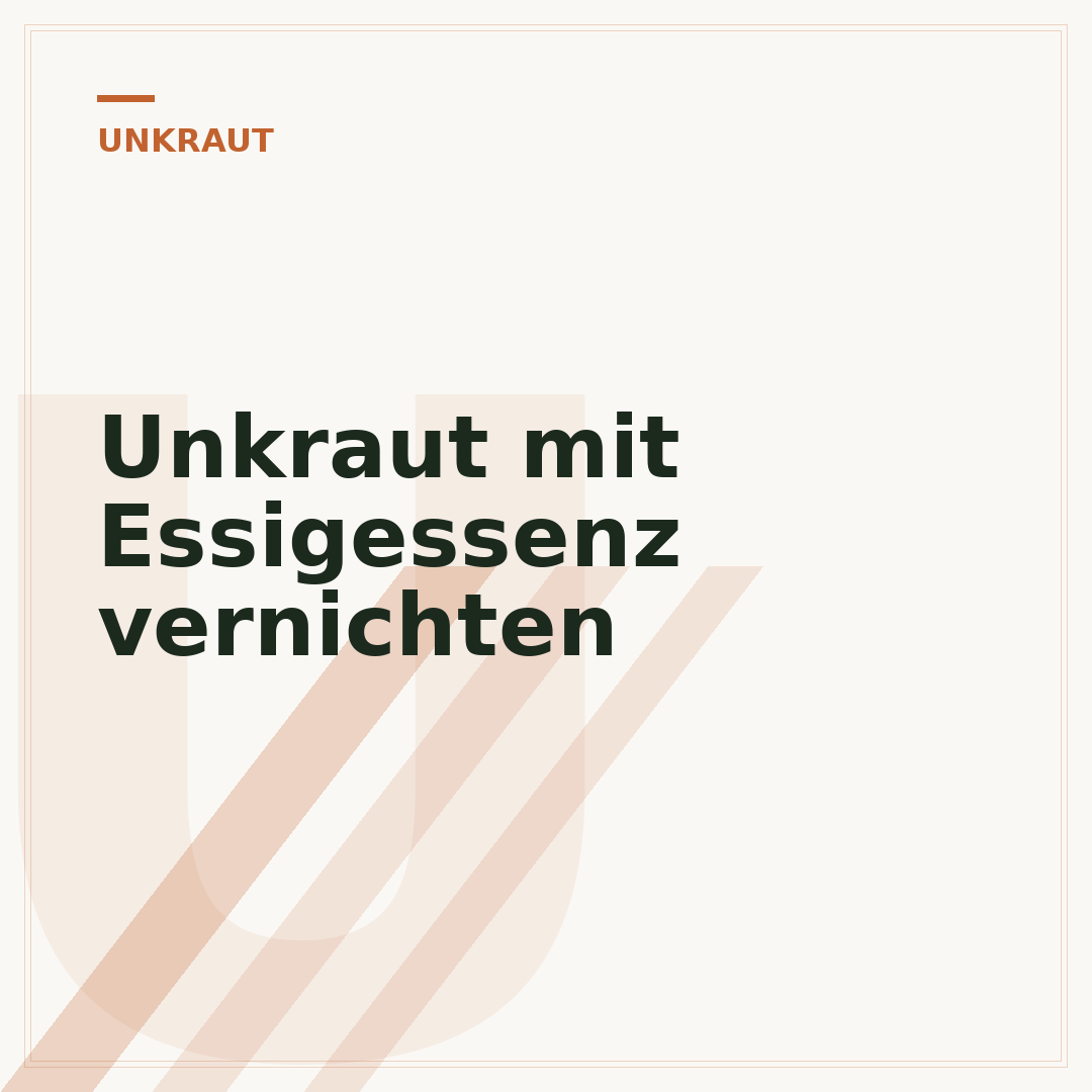 Unkraut mit Essigessenz vernichten