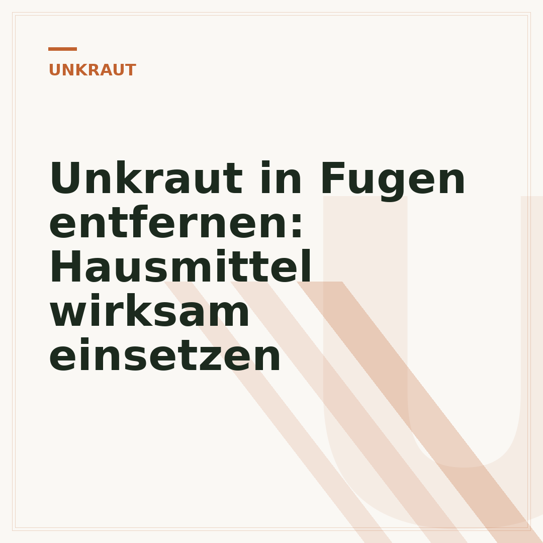 Unkraut in Fugen entfernen: Hausmittel wirksam einsetzen