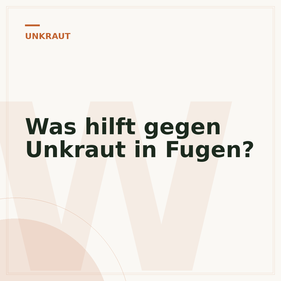 Was hilft gegen Unkraut in Fugen?