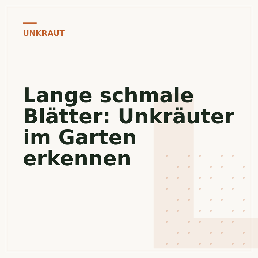 Lange schmale Blätter: Unkräuter im Garten erkennen