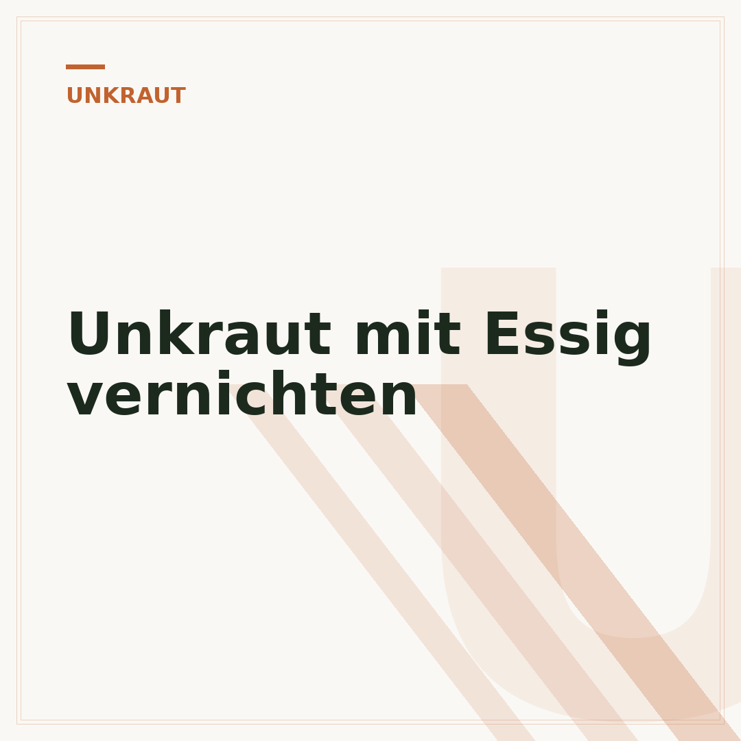 Unkraut mit Essig vernichten
