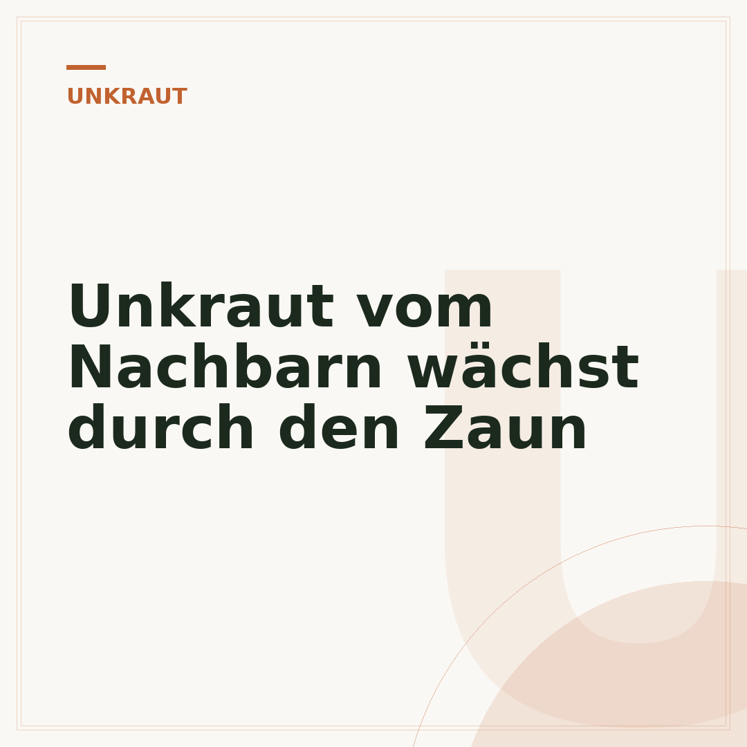 Unkraut vom Nachbarn wächst durch den Zaun