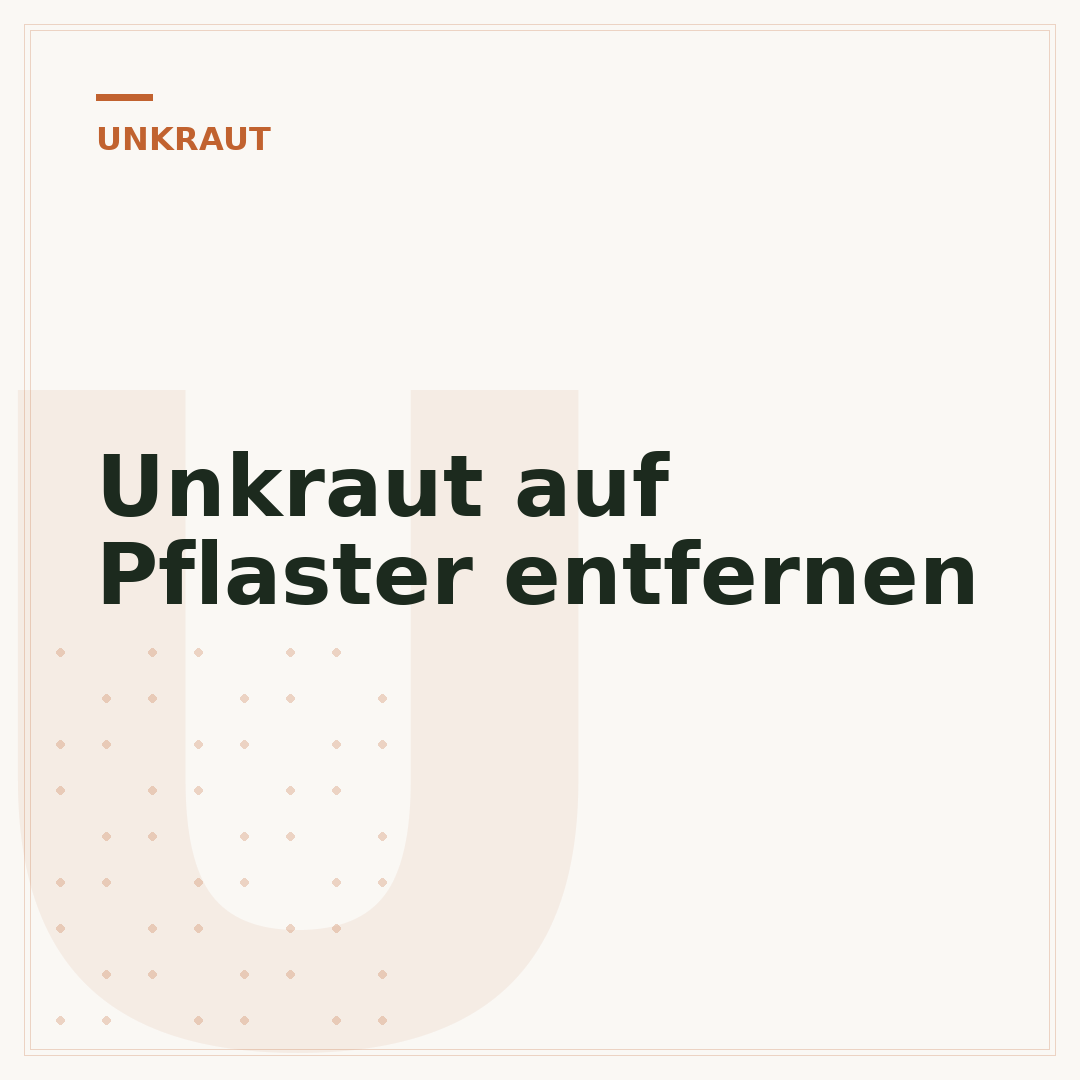 Unkraut auf Pflaster entfernen
