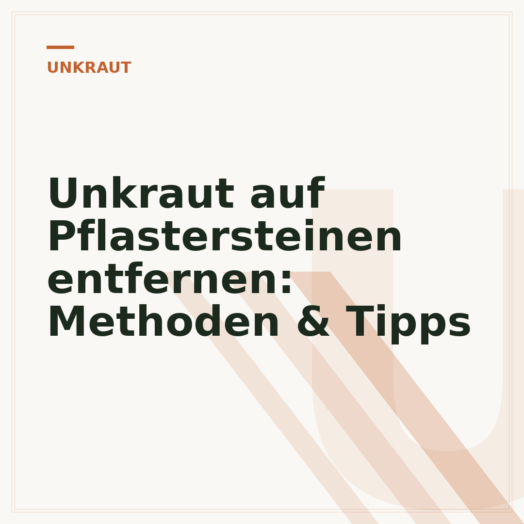 Unkraut auf Pflastersteinen entfernen: Methoden & Tipps