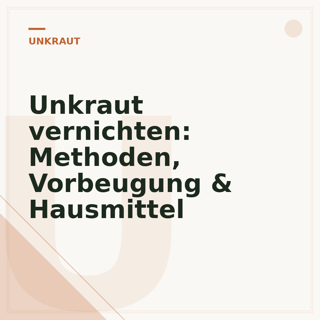 Unkraut vernichten: Methoden, Vorbeugung & Hausmittel