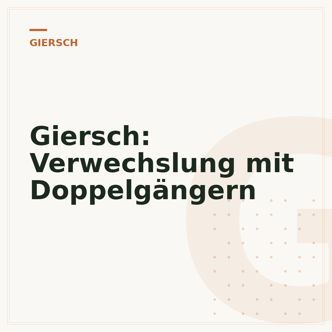 Giersch: Verwechslung mit Doppelgängern