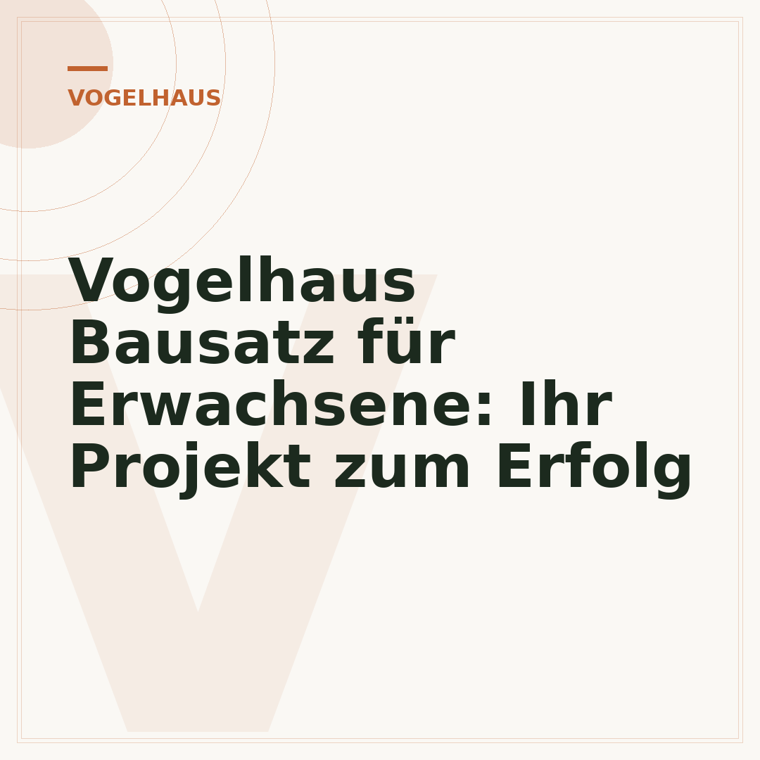 Vogelhaus Bausatz für Erwachsene: Ihr Projekt zum Erfolg