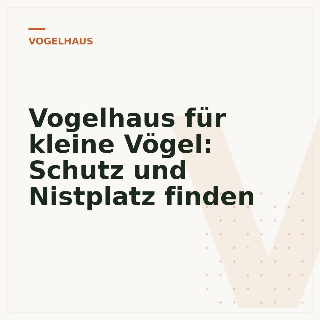 Vogelhaus für kleine Vögel: Schutz und Nistplatz finden