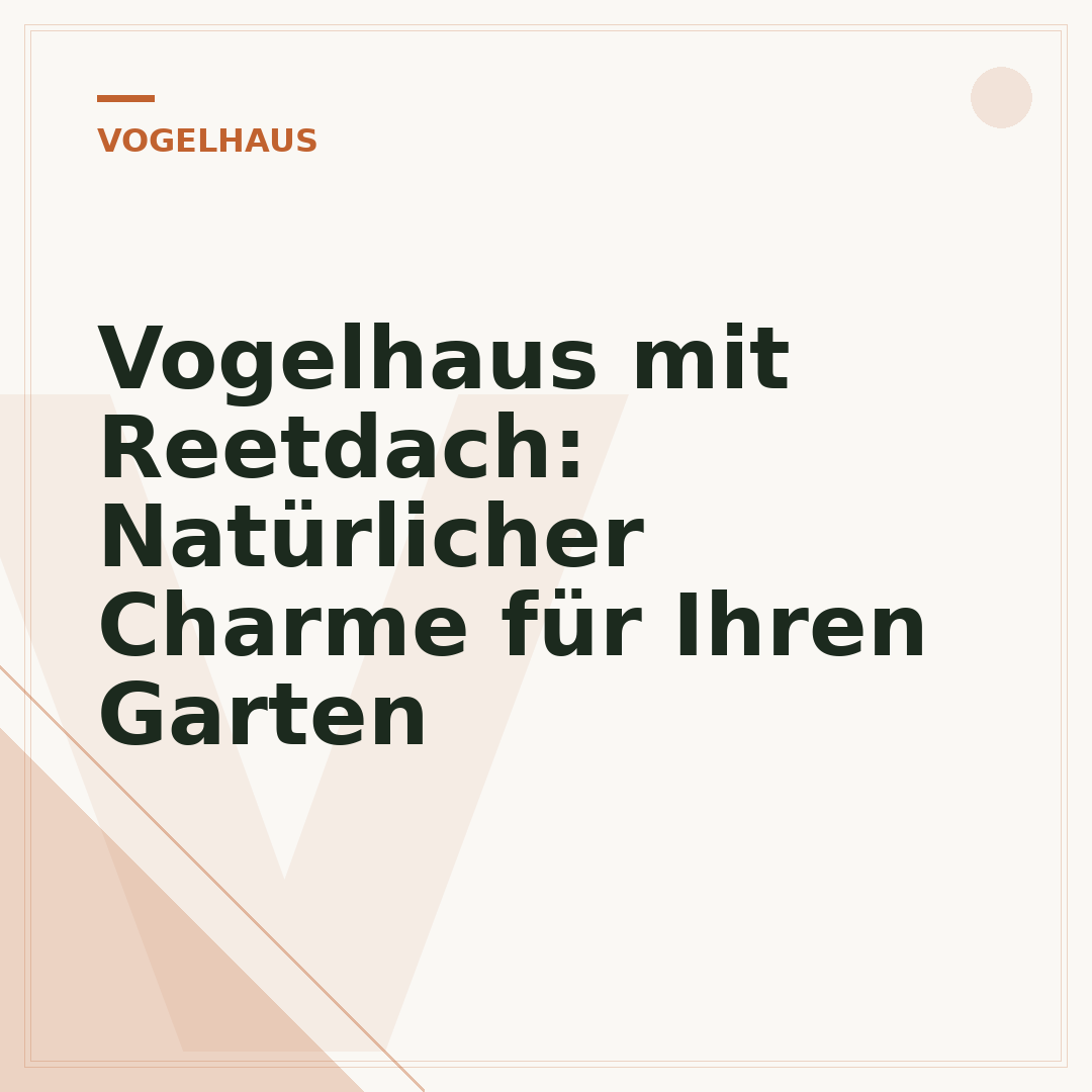 Vogelhaus mit Reetdach: Natürlicher Charme für Ihren Garten