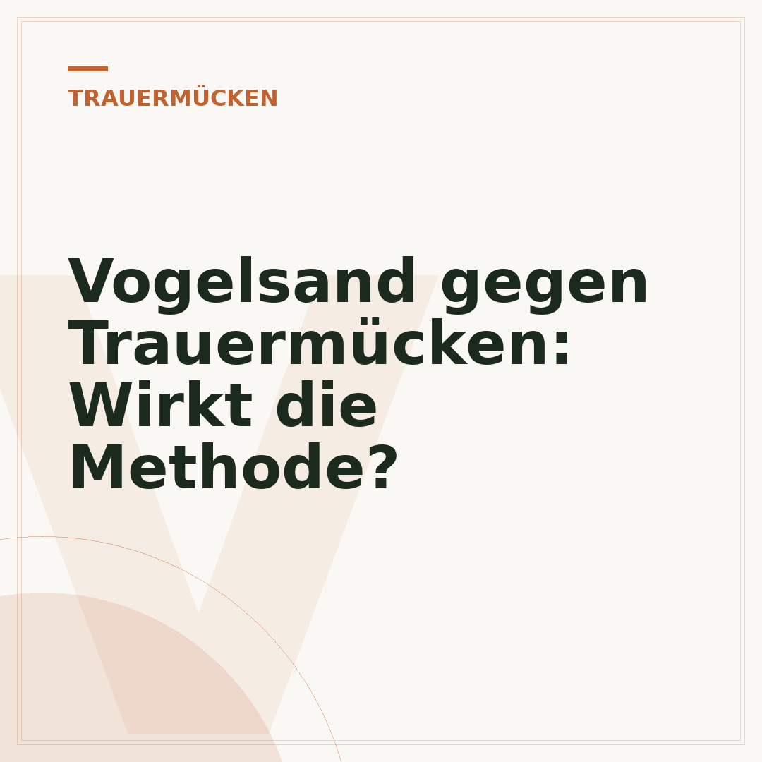 Vogelsand gegen Trauermücken: Wirkt die Methode?