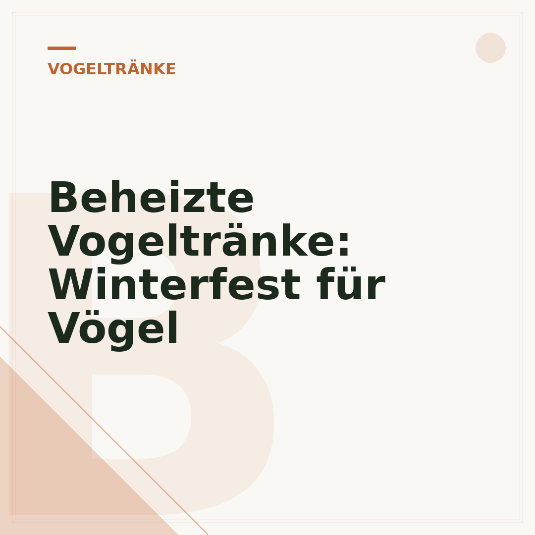 Beheizte Vogeltränke: Winterfest für Vögel