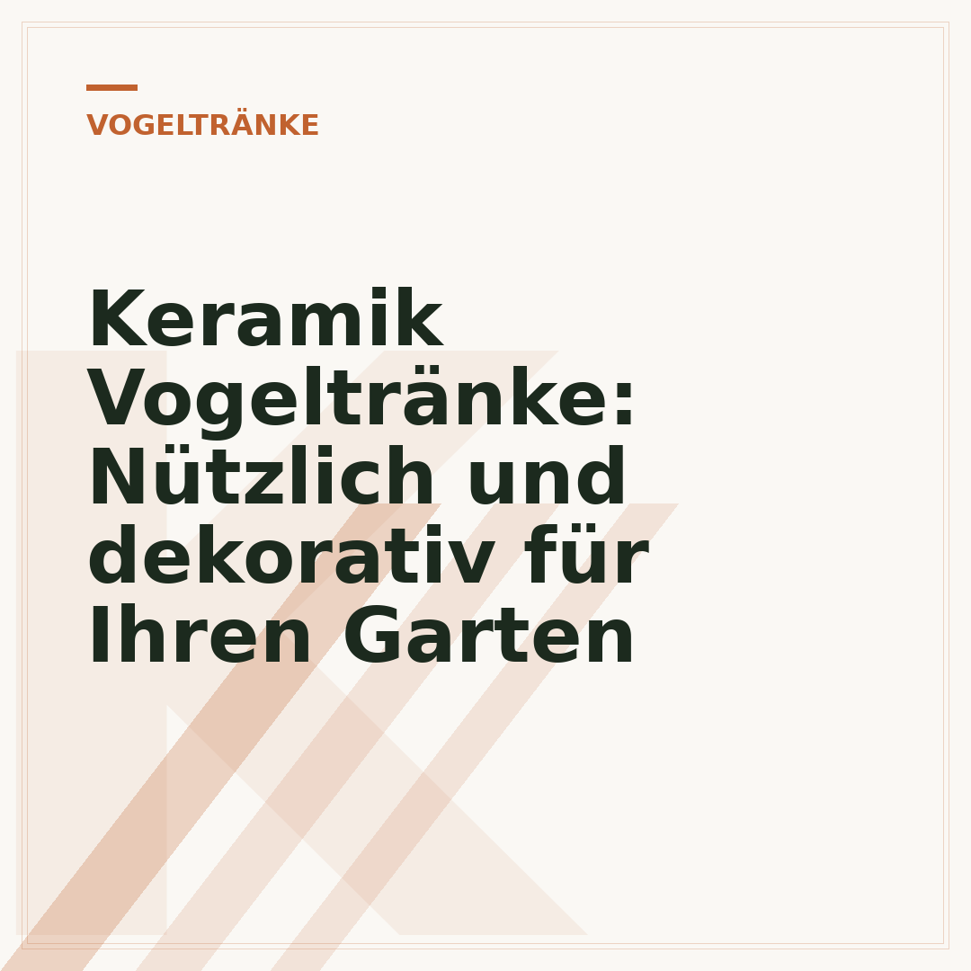 Keramik Vogeltränke: Nützlich und dekorativ für Ihren Garten