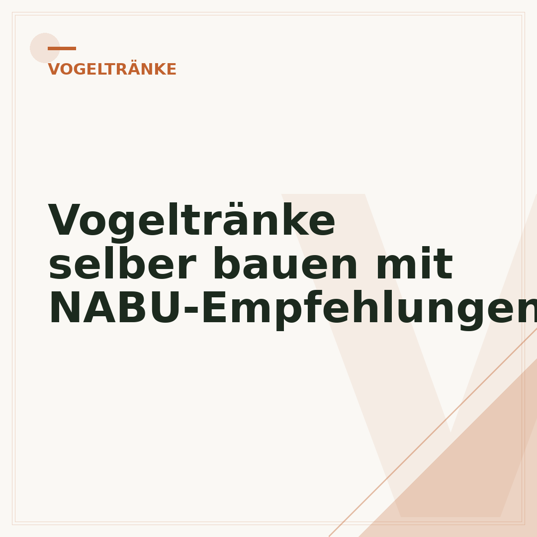 Vogeltränke selber bauen mit NABU-Empfehlungen