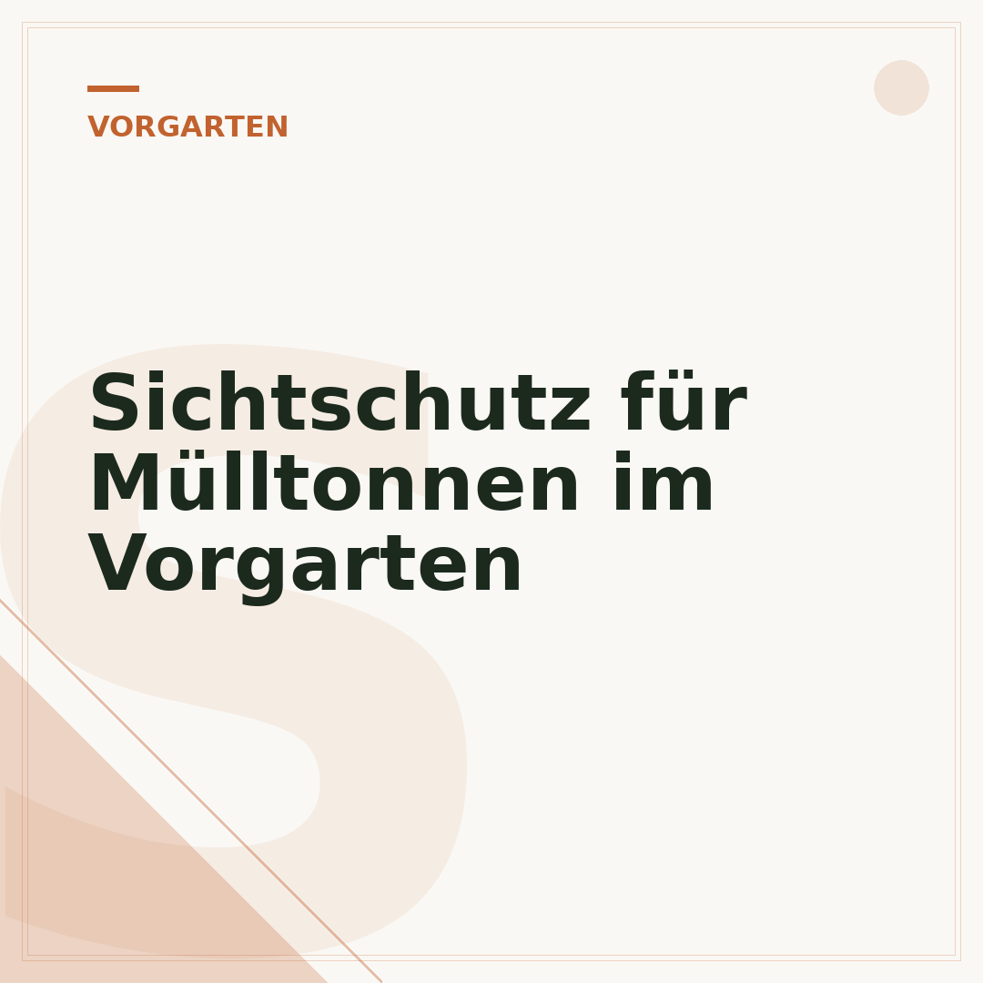 Sichtschutz für Mülltonnen im Vorgarten