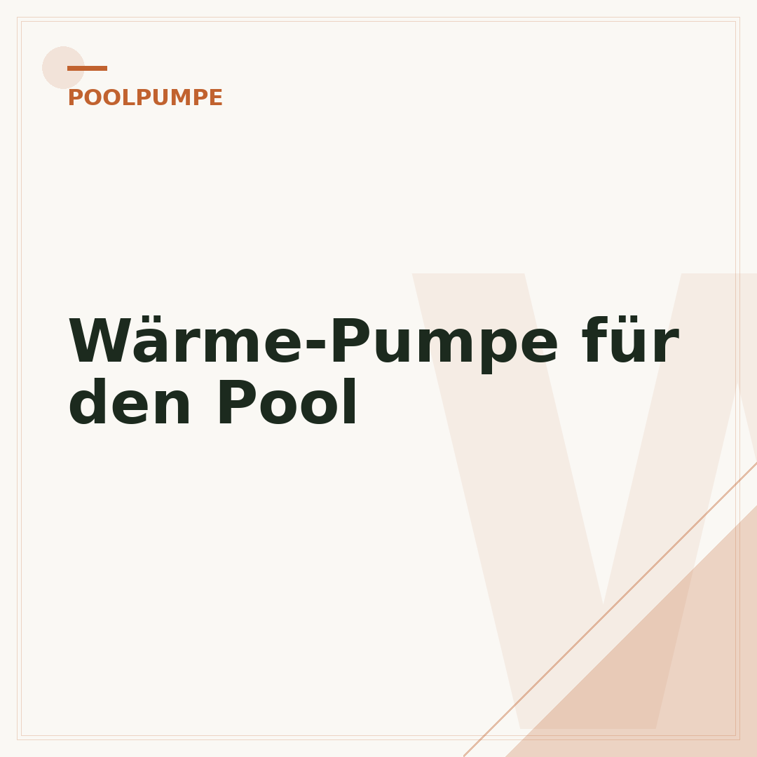 Wärme-Pumpe für den Pool