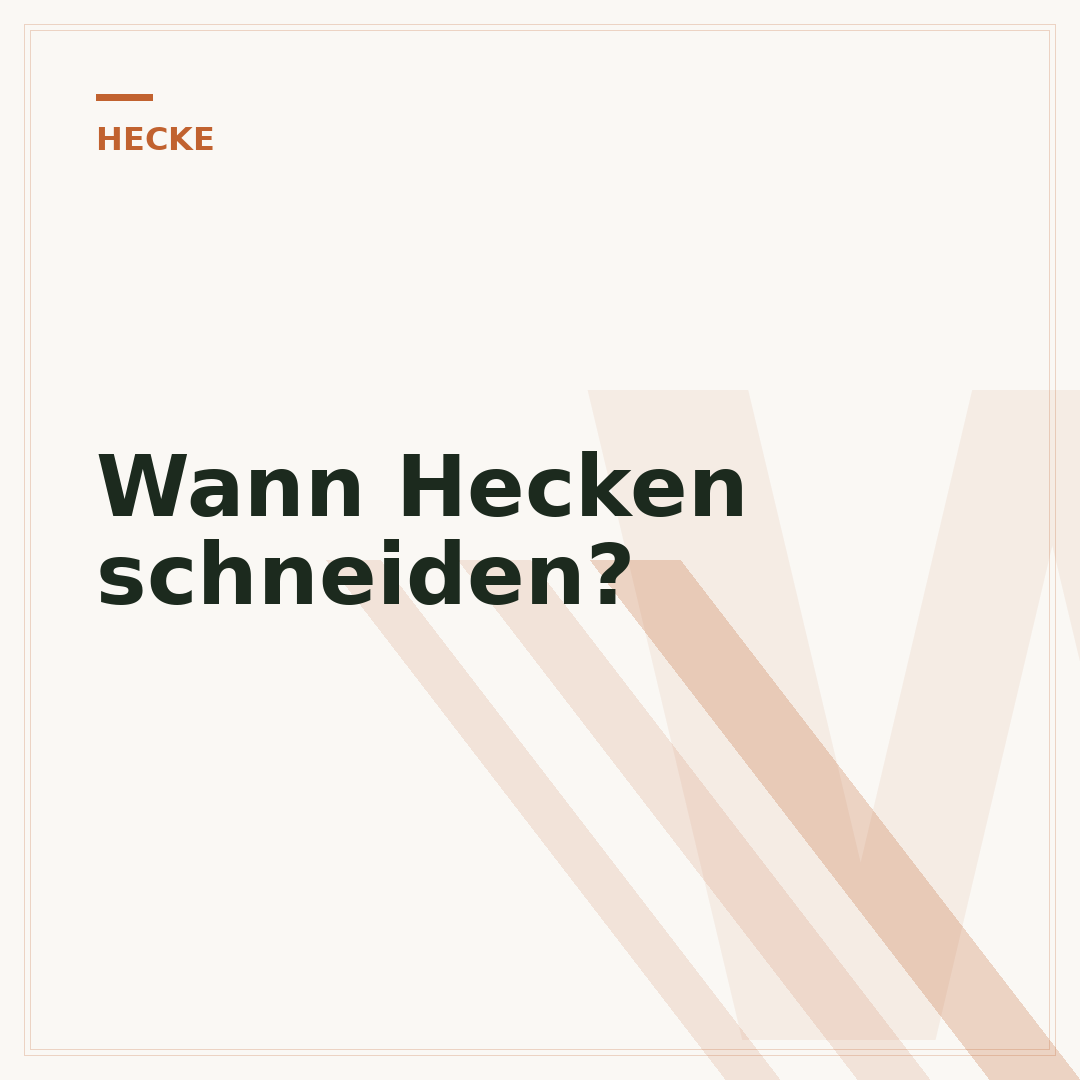 Wann Hecken schneiden?