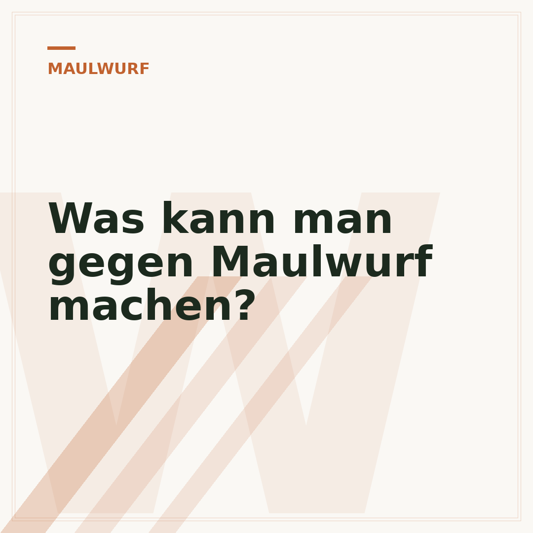 Was kann man gegen Maulwurf machen?
