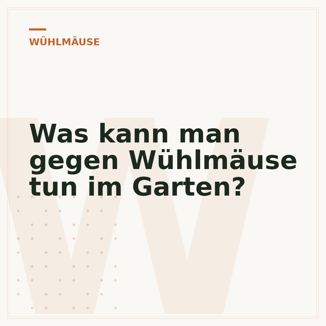 Was kann man gegen Wühlmäuse tun im Garten?