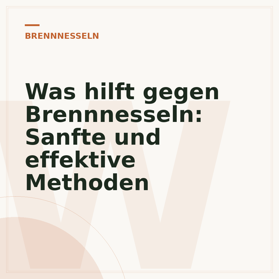 Was hilft gegen Brennnesseln: Sanfte und effektive Methoden