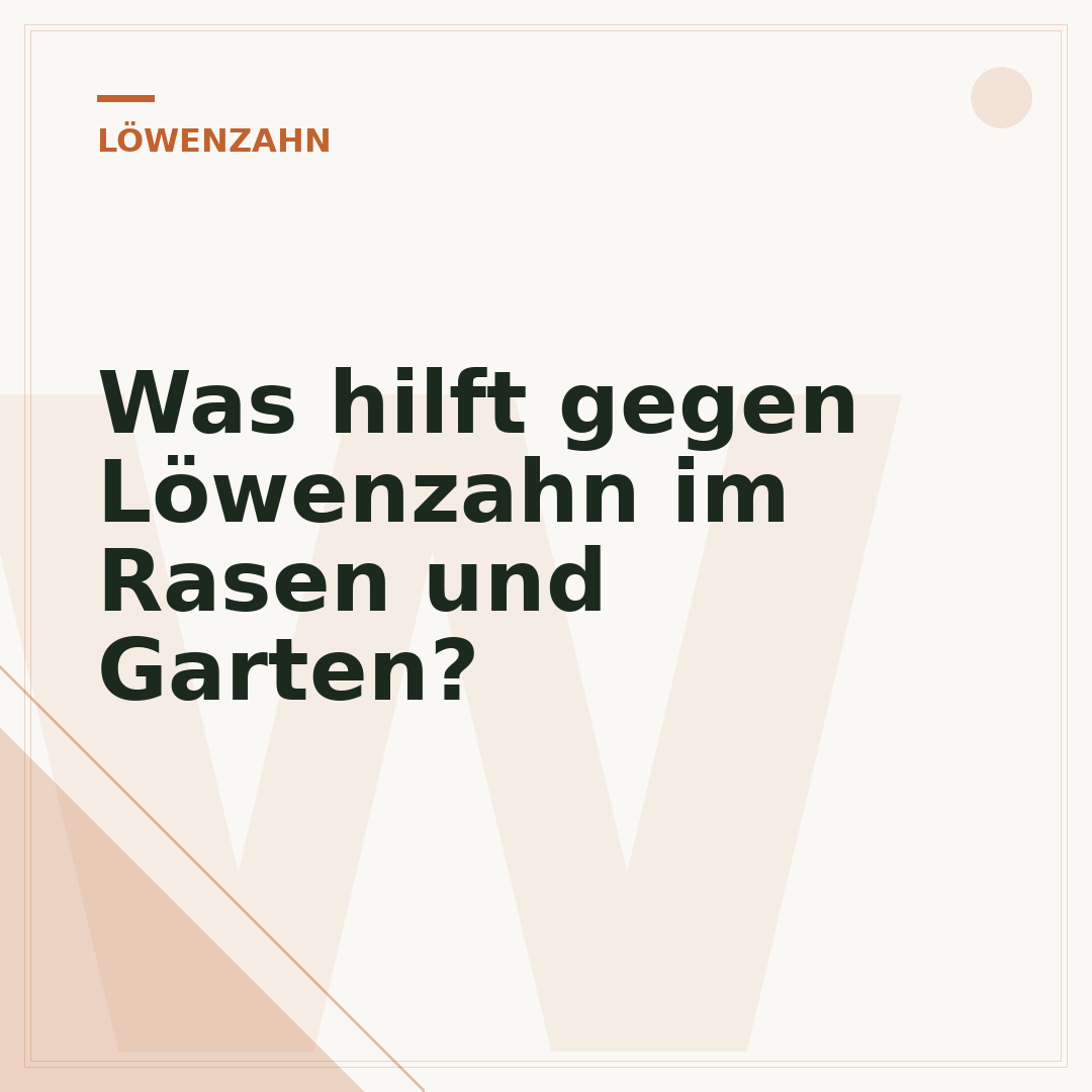 Was hilft gegen Löwenzahn im Rasen und Garten?