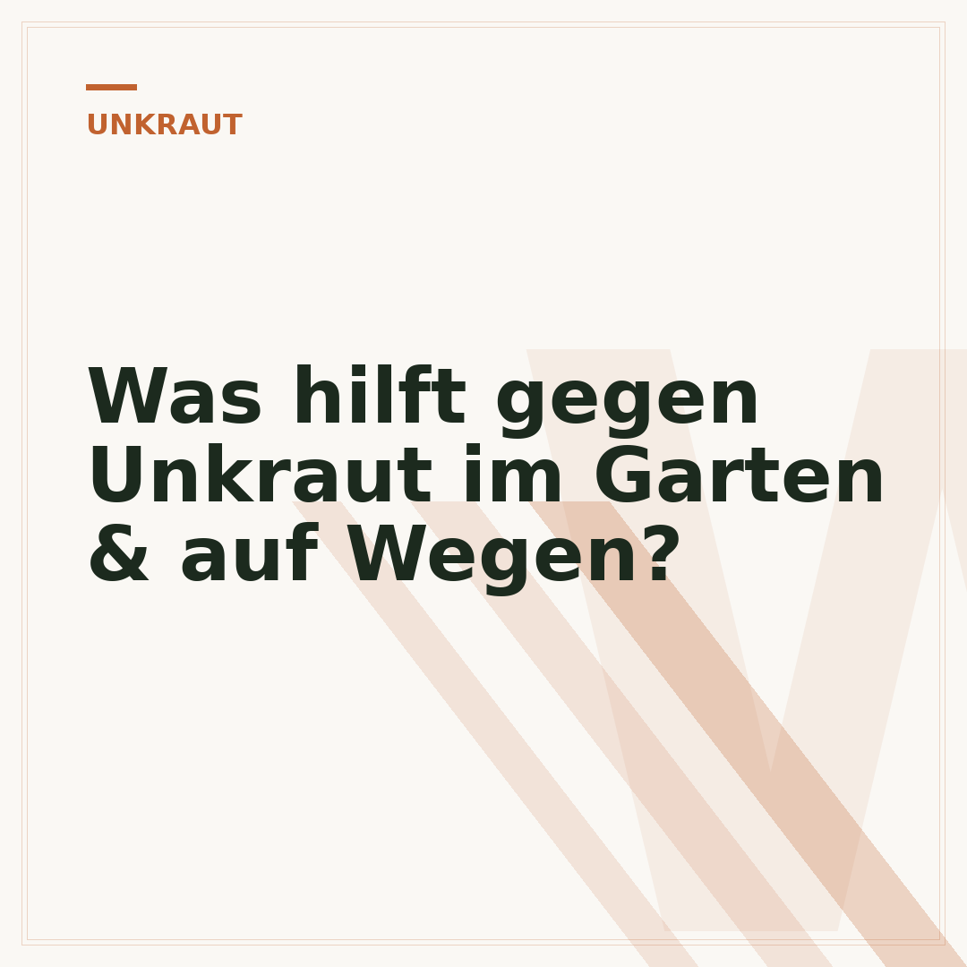 Was hilft gegen Unkraut im Garten & auf Wegen?