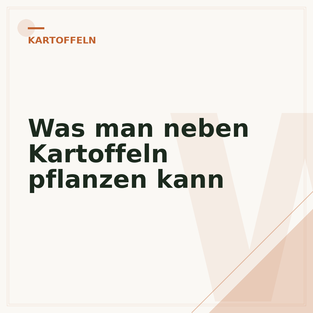 Was man neben Kartoffeln pflanzen kann