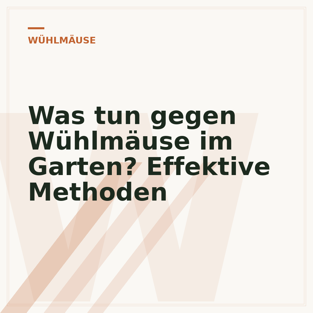 Was tun gegen Wühlmäuse im Garten? Effektive Methoden