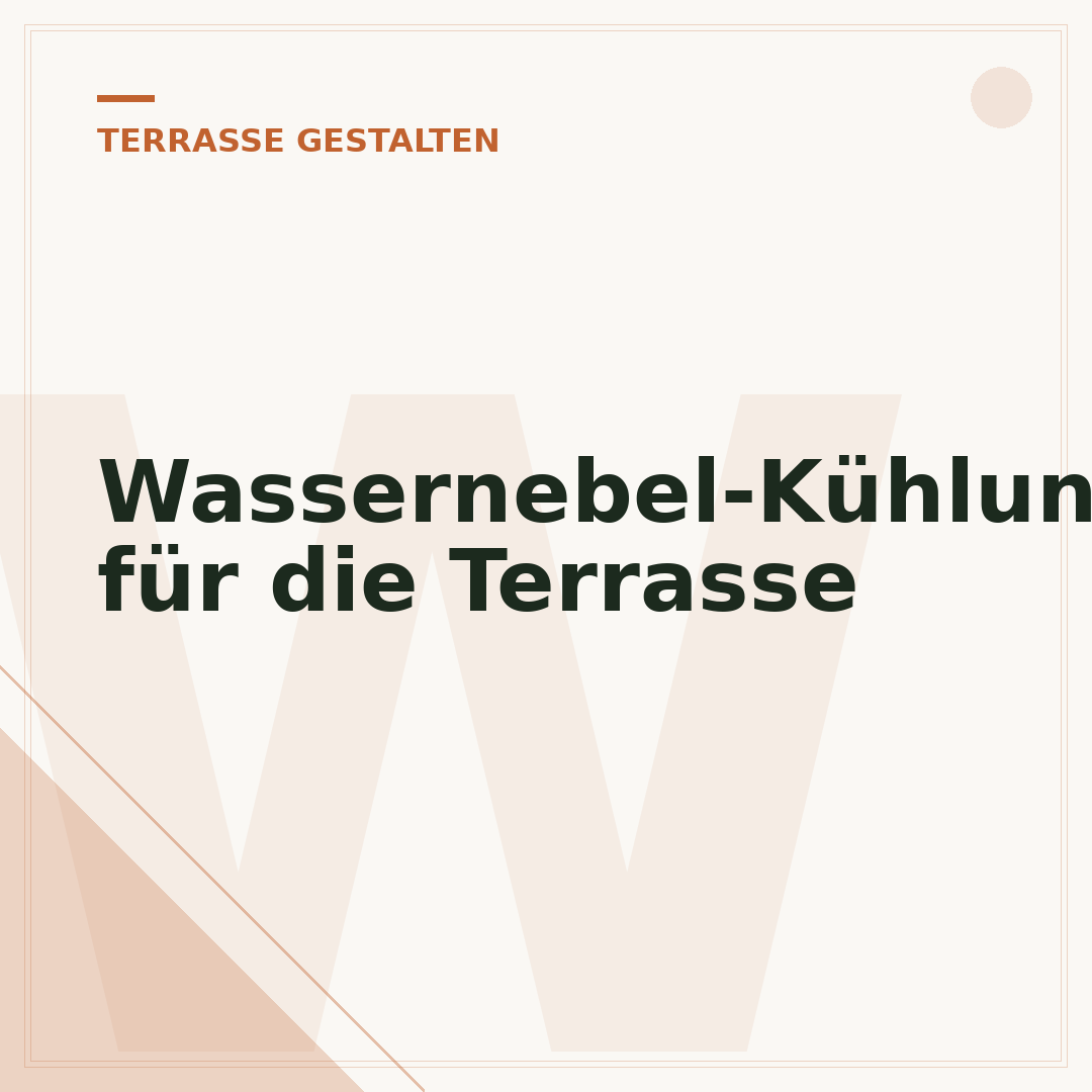 Wassernebel-Kühlung für die Terrasse