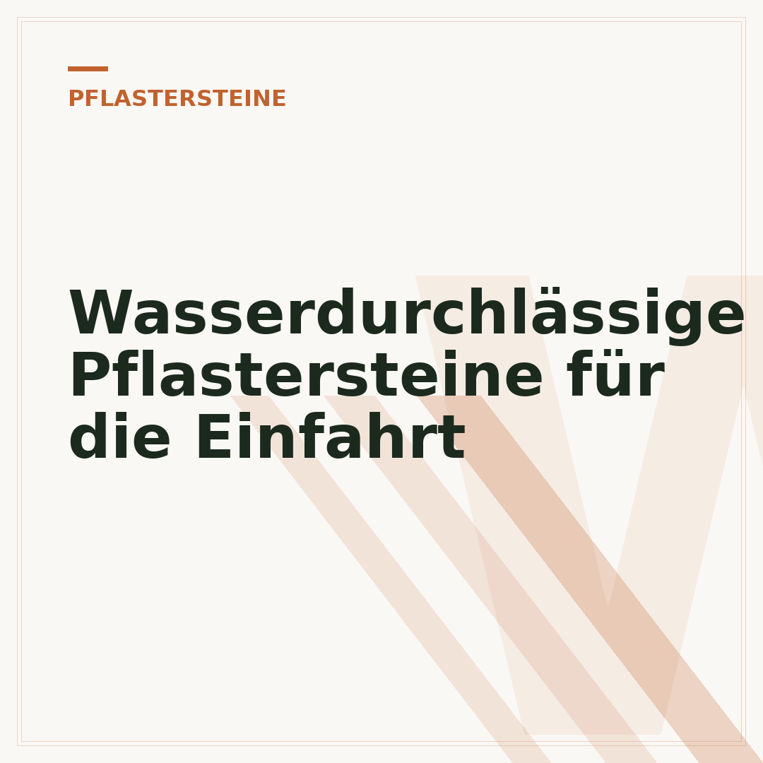 Wasserdurchlässige Pflastersteine für die Einfahrt