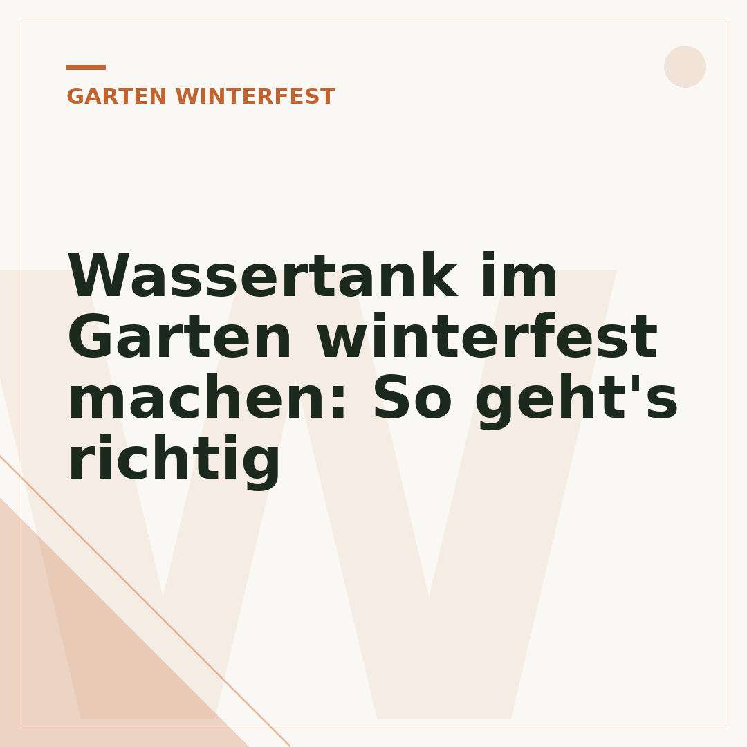 Wassertank im Garten winterfest machen: So geht's richtig