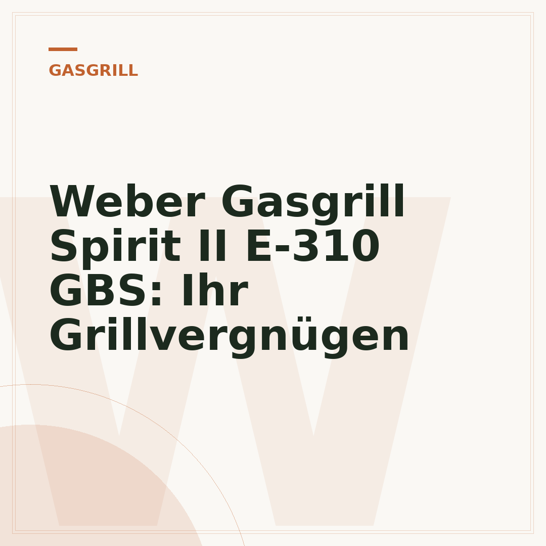 Weber Gasgrill Spirit II E-310 GBS: Ihr Grillvergnügen