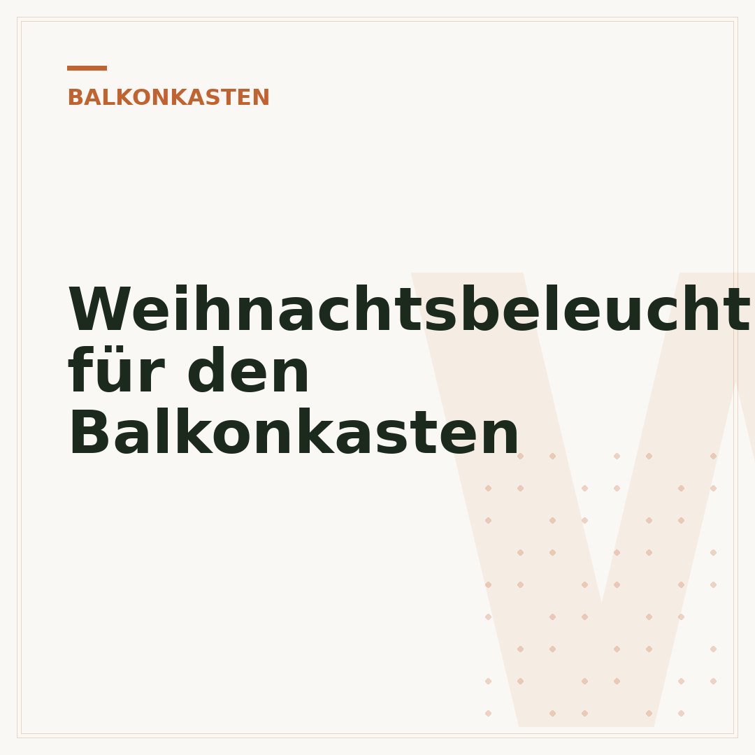 Weihnachtsbeleuchtung für den Balkonkasten