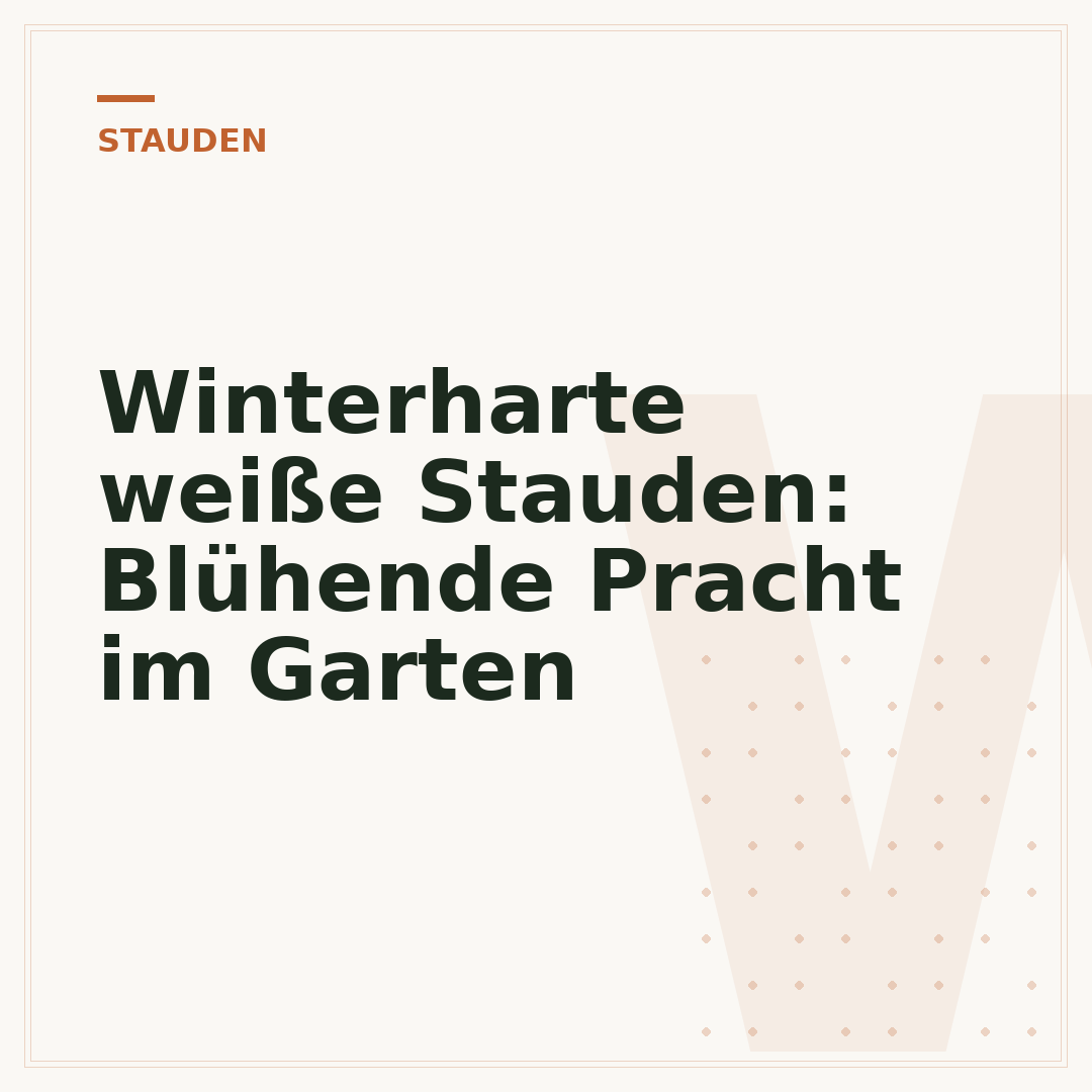 Winterharte weiße Stauden: Blühende Pracht im Garten