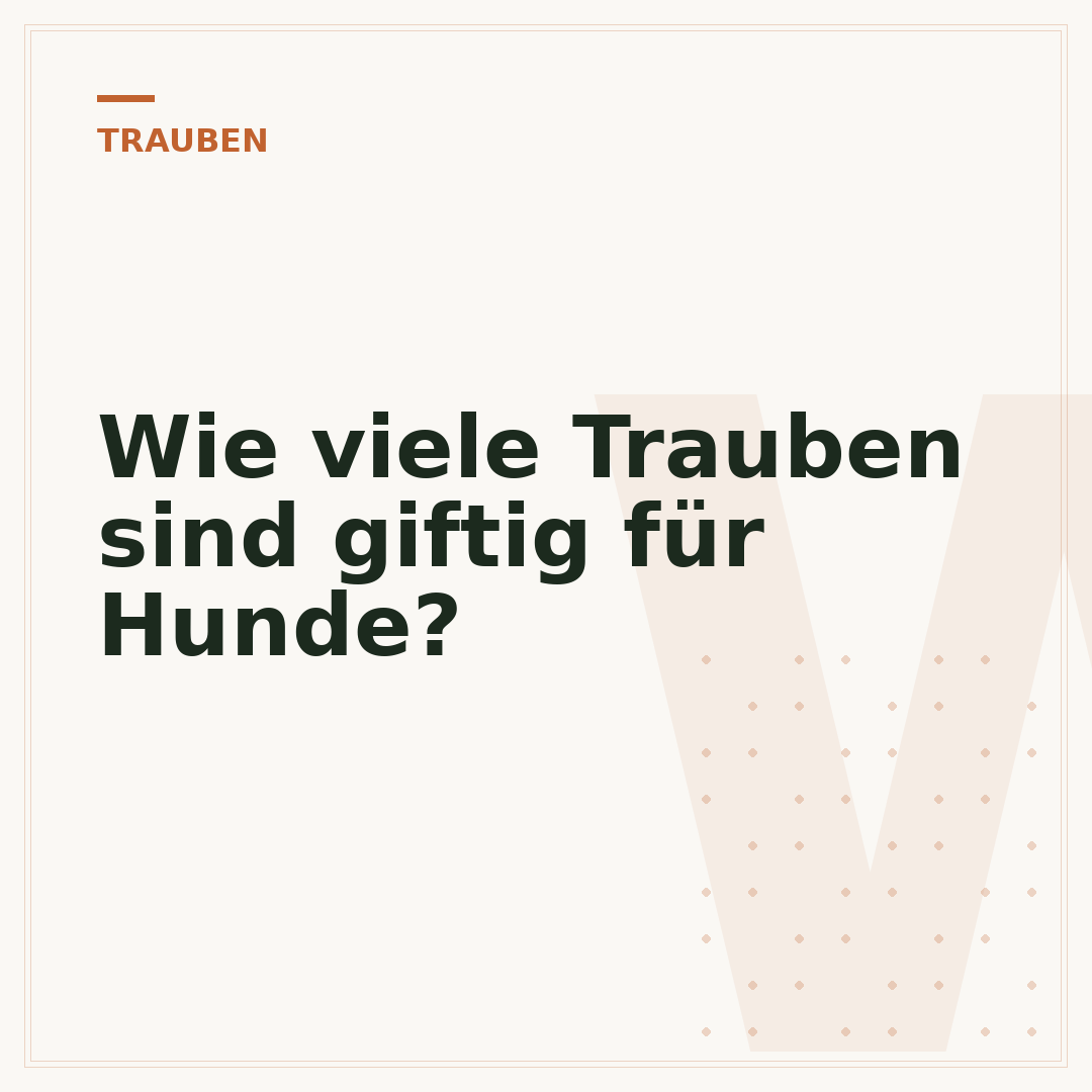 Wie viele Trauben sind giftig für Hunde?