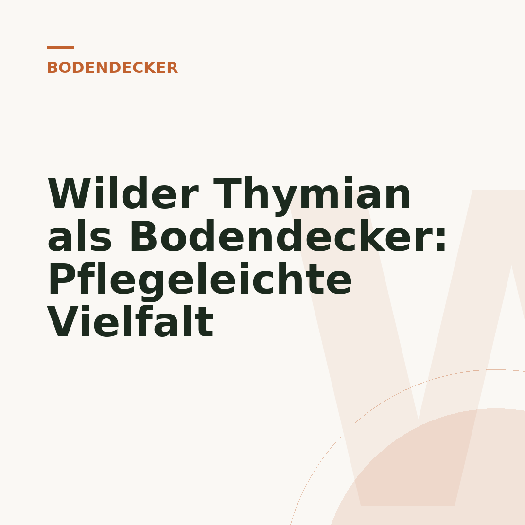 Wilder Thymian als Bodendecker: Pflegeleichte Vielfalt